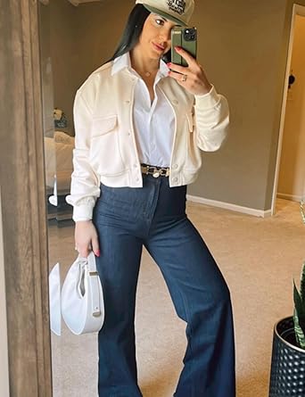 Supgoreou Women's Wide Leg Jeans: High Waisted Trendy Flare for Effortless Chic