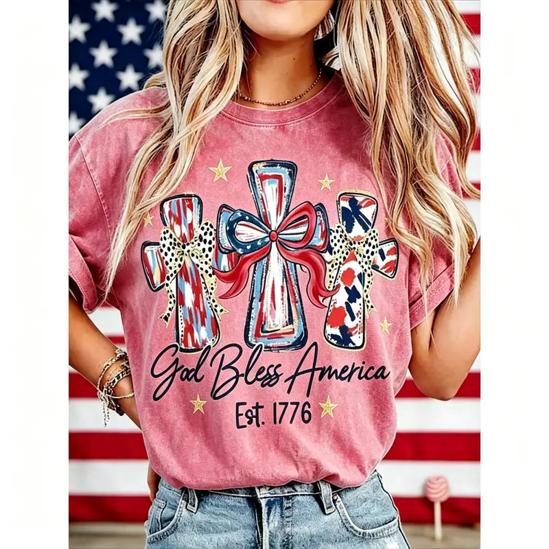 Vintage USA 250th Anniversary God Bless America Washed Tee