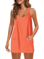 Women's Casual Tennis Dress with Built-in Shorts and Pockets