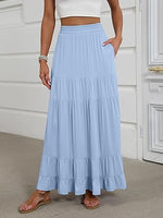 Women's Mock-Neck Matching Set: Effortless Wrinkle-Free Knit Midi Skirt Outfit