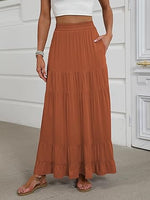 Women's Mock-Neck Matching Set: Effortless Wrinkle-Free Knit Midi Skirt Outfit