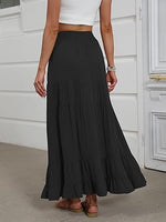 Women's Mock-Neck Matching Set: Effortless Wrinkle-Free Knit Midi Skirt Outfit