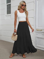 Women's Mock-Neck Matching Set: Effortless Wrinkle-Free Knit Midi Skirt Outfit