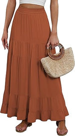 Women's Mock-Neck Matching Set: Effortless Wrinkle-Free Knit Midi Skirt Outfit
