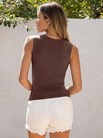 Women's High Neck Tank Top: Trendy Y2K Slim Fit Racerback Tee for Summer
