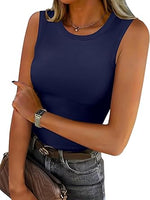 Women's High Neck Tank Top: Trendy Y2K Slim Fit Racerback Tee for Summer