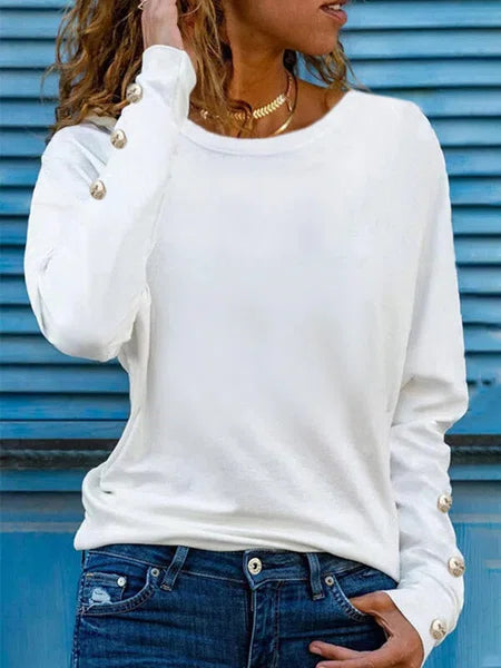 Plain Cotton Blends T-shirt