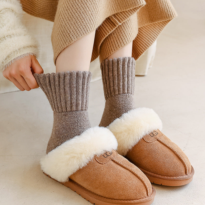 Solid Color Thick Terry Socks 5 Packs