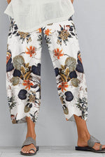 Floral Print with Pockets Casual Pants