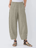 Women's Stripe with Pockets Casual Loose Pants
