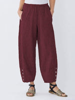Women's Stripe with Pockets Casual Loose Pants