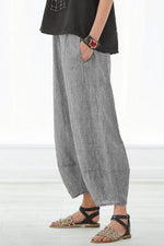 Women's Stripe with Pockets Casual Loose Pants