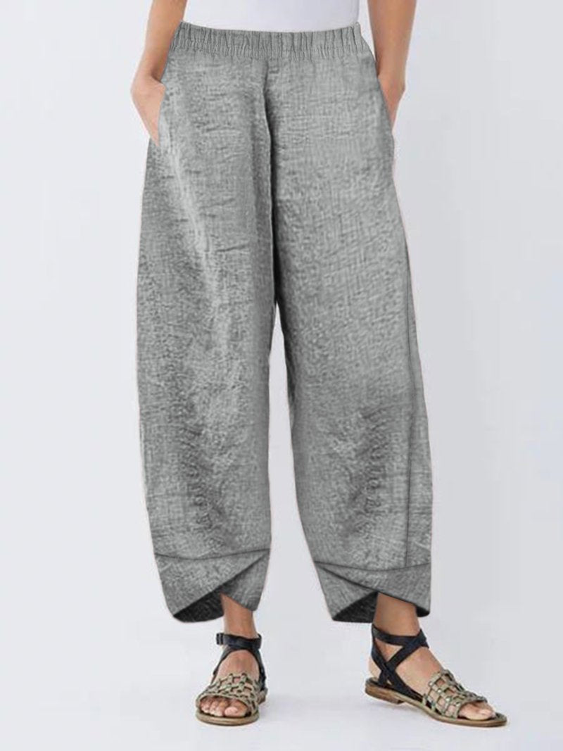 Women's Solid Color with Pockets Casual Loose Pants