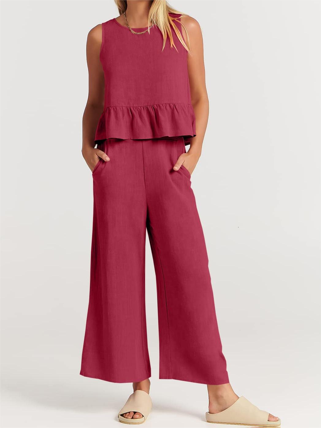 Women's Casual 2 Piece Outfit with Pockets