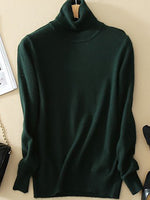 Solid Color Casual High Neck Long Sleeves Sweater