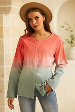 Plain Casual Round Neck Long Sleeves Blouse