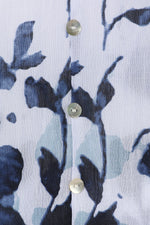 White Floral Print Sleeveless Plus Size Shirt