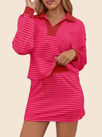 ?Women's Casual Striped Two-Piece Set