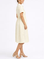 Women's Striped Cotton Shirt Dress with Pockets