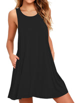 Plus Size Casual Tank Dress with Pockets