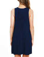 Plus Size Casual Tank Dress with Pockets