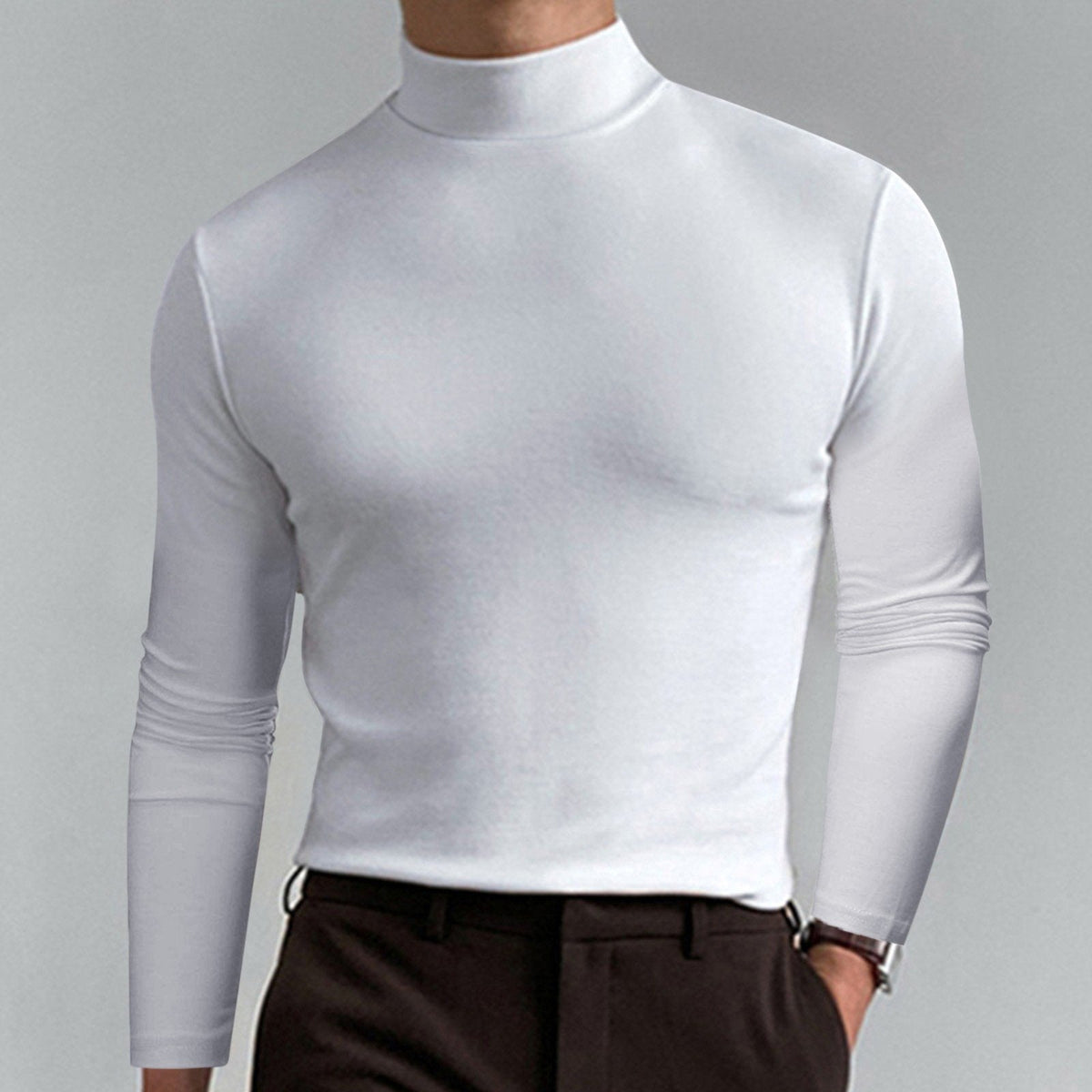 Hot Sale 40% OFF - Men's High Neck Slim Fit Long Sleeve T-shirt