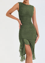 Sleeveless Ruffle Midi Dress