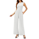 Women's Solid Sleeveless Wide Leg Jumpsuit