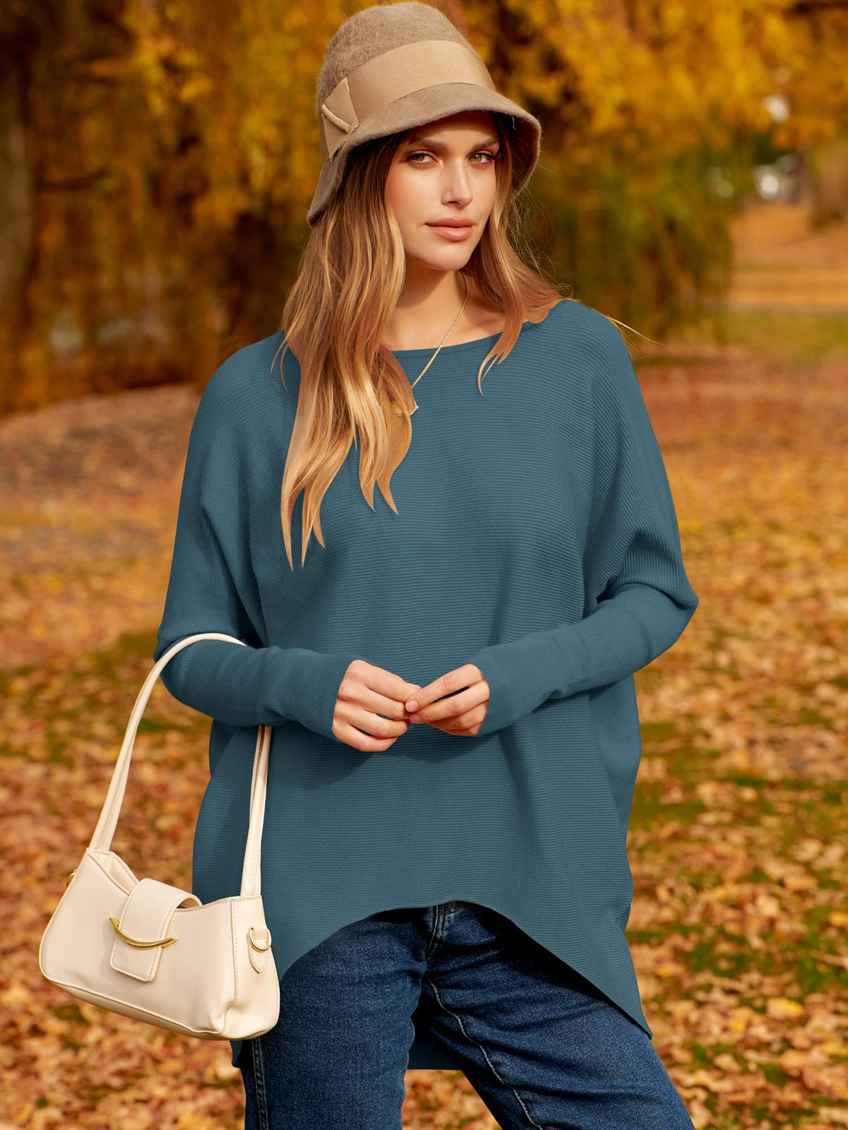 Hot Sale Oversized Dolman Sleeve Knitted Pullover