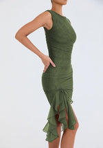 Sleeveless Ruffle Midi Dress