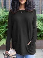 NewLong Sleeve Thumbhole Sweater Pocket Tunic