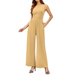 Women's Solid Sleeveless Wide Leg Jumpsuit