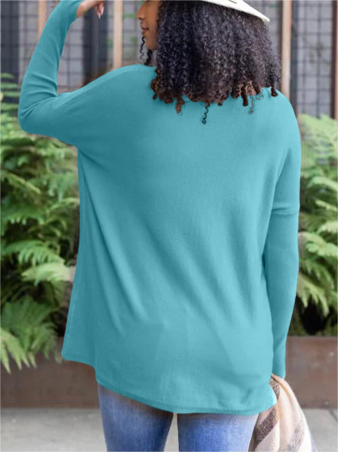 NewLong Sleeve Thumbhole Sweater Pocket Tunic