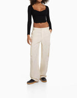 Adjustable Multi-pocket Twill Cargo Trousers