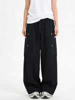 Women's Contrast Pocket Wide-Leg Sweatpants