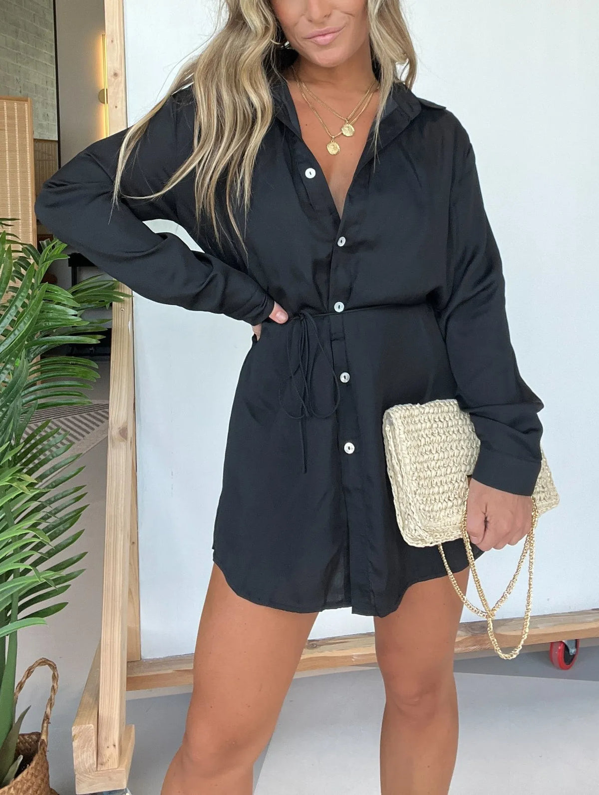 Women's Satin Covered Nights Romper Dress Set