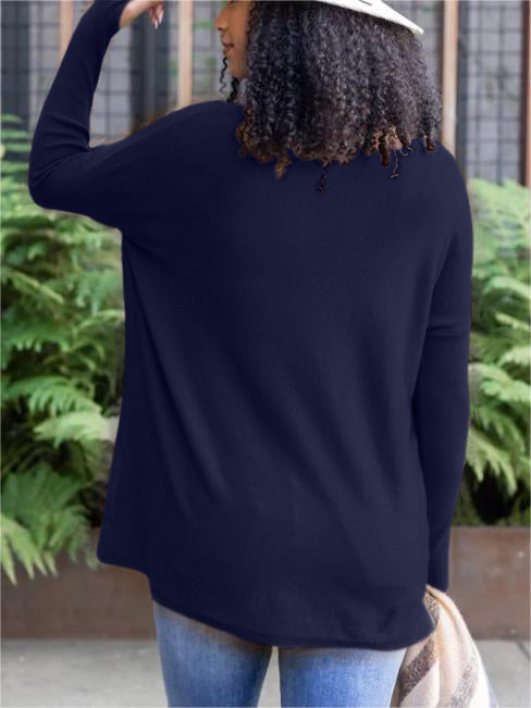 NewLong Sleeve Thumbhole Sweater Pocket Tunic
