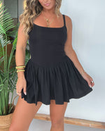 Women's Tennis Workout Romper Dress with Built in Shorts