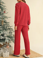 Women's Christmas Jolly Ribbed Lounge Set