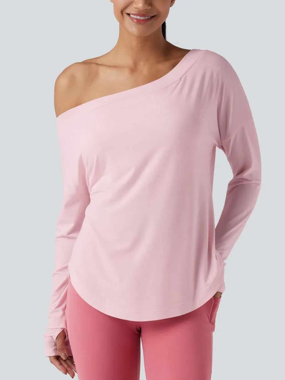 Women's Off Shoulder Tops With Thumbhole
