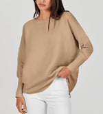 Women's Long Batwing Sleeve Ribbed Knit Sweater