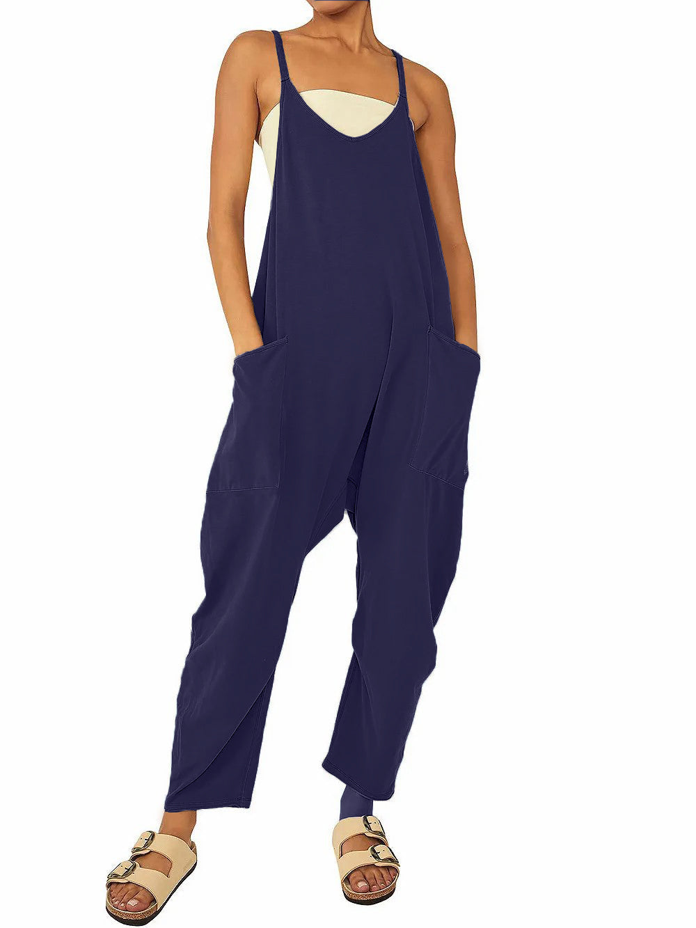 Women's Wide Leg Jumpsuit with Pockets