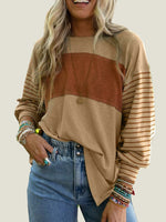 Women's Cute Color Block Long Sleeve Casual Top
