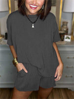 Women's Summer Ribbed Top and Short Set