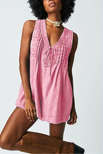 Women's Denim Pleated Romper