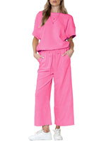 Women's Two Piece Textured Sports Casual Suit