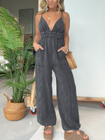 Tencel Denim Lightweight V-Neck Jumpsuit