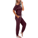 Loose Short-sleeved Button Casual Set