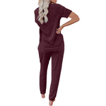 Loose Short-sleeved Button Casual Set