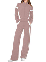 Women's Zip Up Sweatshirt and Wide Leg Sweatpant 2 Piece Sweatsuit